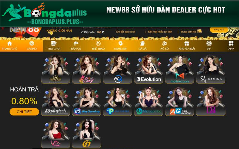 Sòng Bạc Trực Tuyến New88: Thăng Hoa Cùng Dealer Sexy New88 sở hữu dàn dealer cực hot