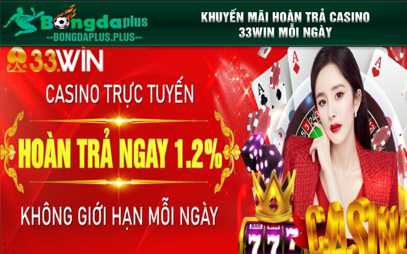 Khuyến Mãi 33Win - Tổng Hợp Các Khuyến Mãi Mới Nhất 2024 Chi tiết khuyến mãi hoàn trả không giới hạn tại sảnh casino 33Win