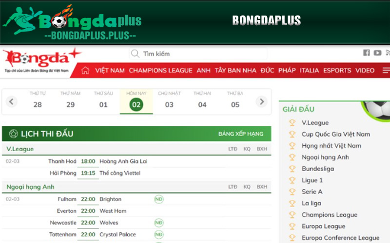 Top 9 Kênh Bóng Đá Xem Lịch Thi Đấu Chuẩn Nhất Hiện Nay Bongdaplus