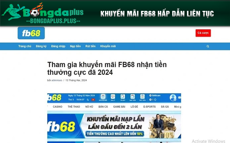 FB68 - Nhà Cái Thể Thao Uy Tín Số 1 Tại Việt Nam Hiện Nay Nhà cái fb68 có nhiều khuyến mãi hấp dẫn