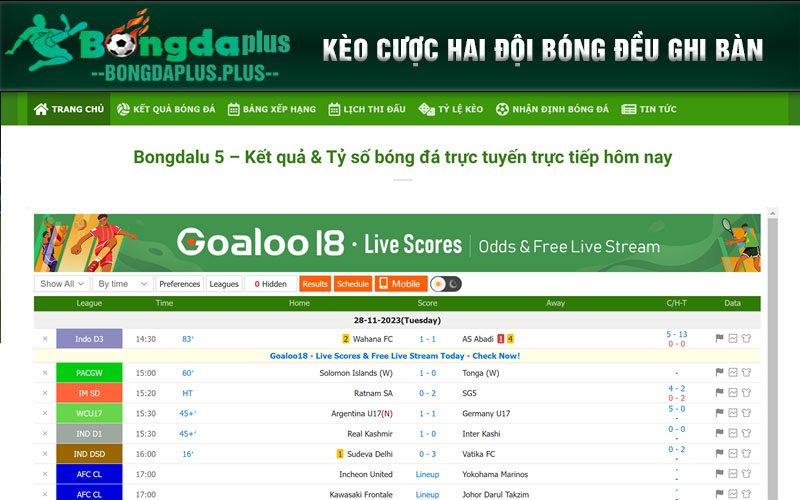 Bongdalu Điểm Danh Các Loại Kèo Có Tỷ Lệ Thưởng Cao Kèo cược hai đội bóng đều ghi bàn