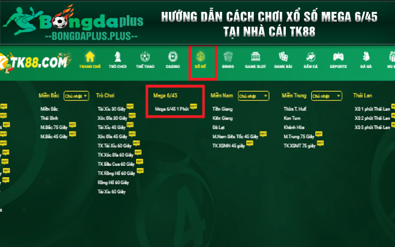 Khám Phá Thông Tin Về Sảnh Cược Xổ Số Mega 6/45 Tại TK88 Truy cập vào chuyên mục xổ số Mega 6/45 TK88