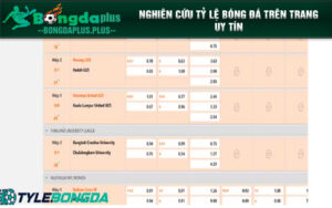 Nghiên cứu tỷ lệ bóng đá trên trang uy tín