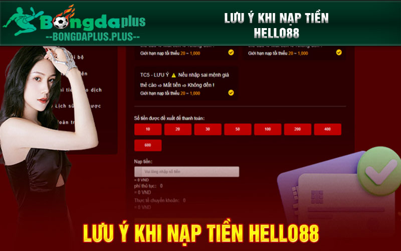 Bí Quyết Nạp Tiền Nhanh Chóng, An Toàn Tại Hello88 Lưu ý khi nạp tiền Hello88